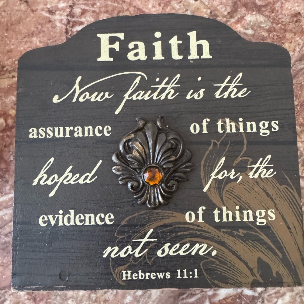 Faith Napkin Holder with Amber Accent